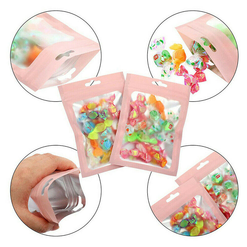 200pcs Resealable Aluminium Foil Zip Lock Bags