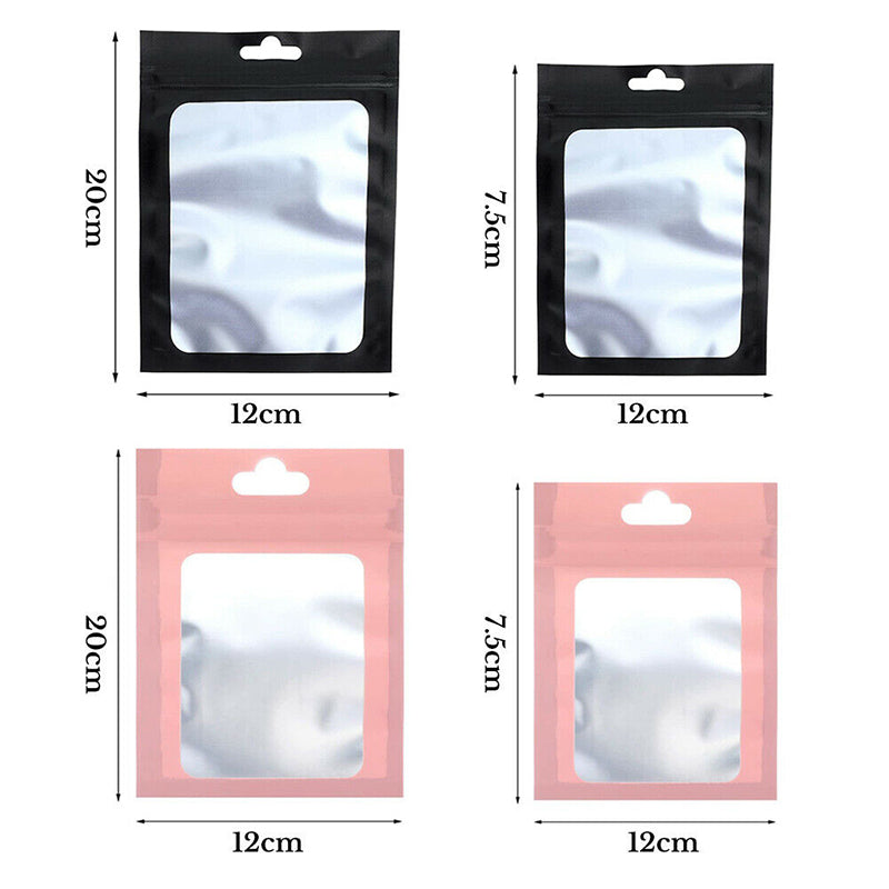 200pcs Resealable Aluminium Foil Zip Lock Bags