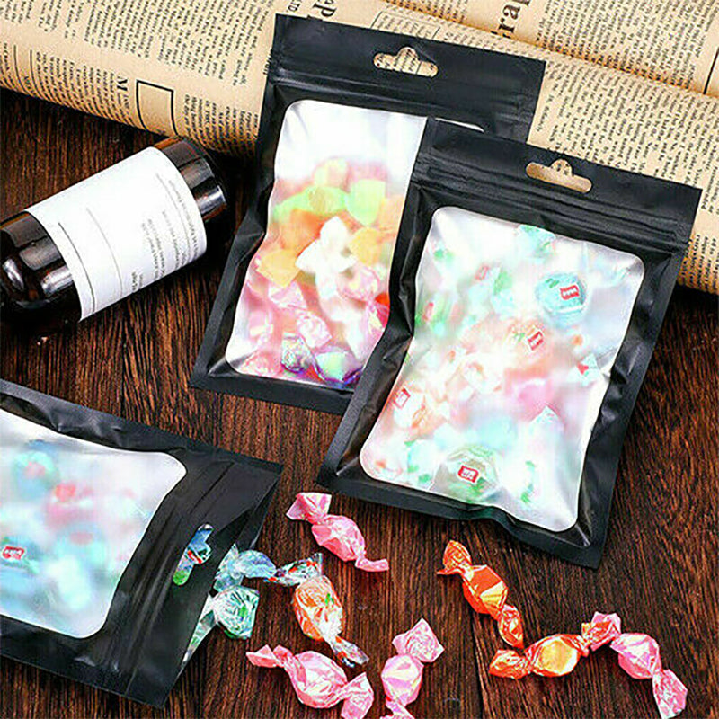 200pcs Resealable Aluminium Foil Zip Lock Bags