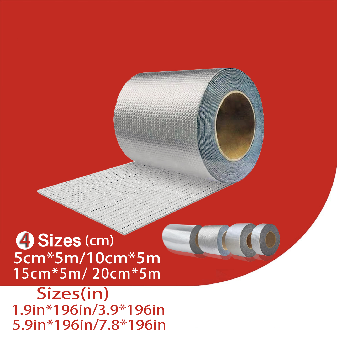 5m Butyl Rubber Aluminium Foil Waterproof Tape for Roof and Pipe Repair