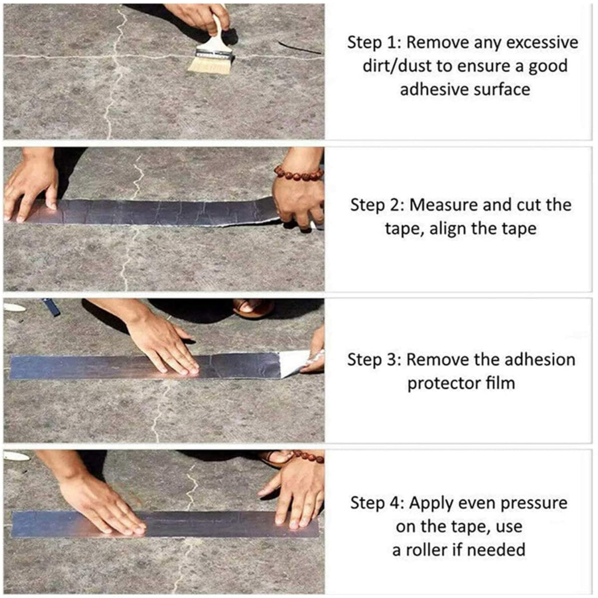 5m Butyl Rubber Aluminium Foil Waterproof Tape for Roof and Pipe Repair