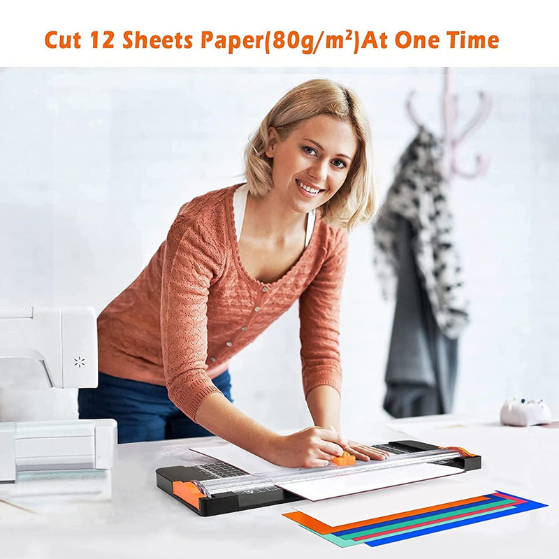 A4 Rotary Paper Trimmer with Ruler and Safety Guard Black