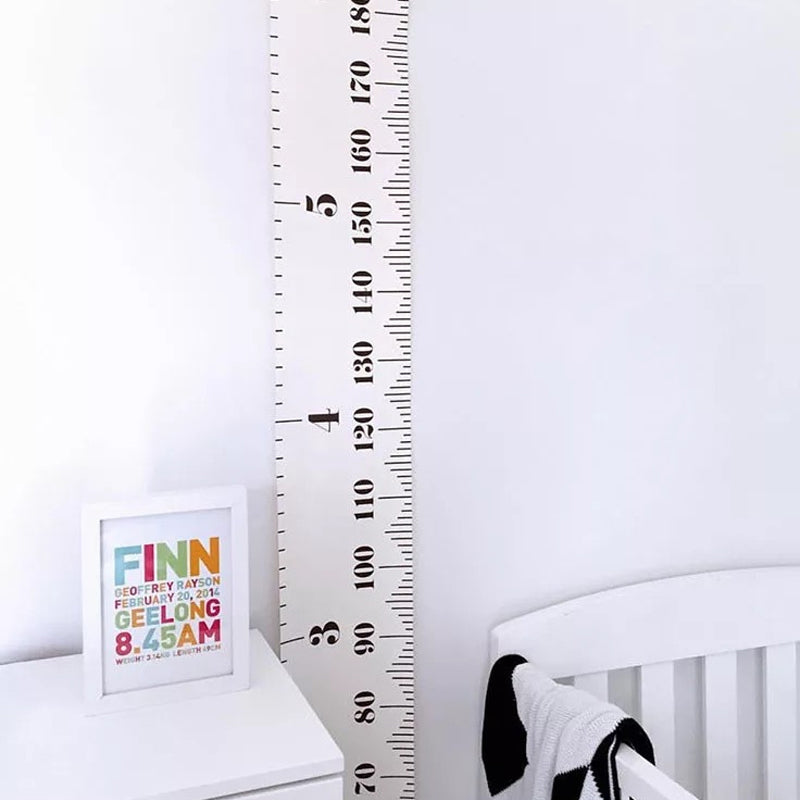 Kids Height Growth Ruler Chart Canvas Wooden Hanging