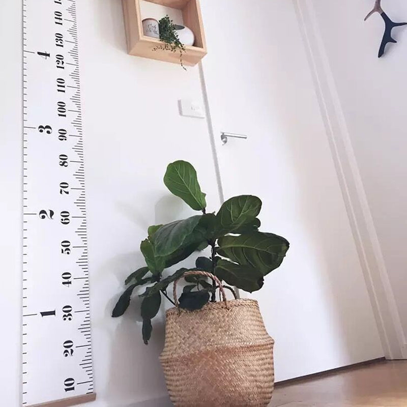 Kids Height Growth Ruler Chart Canvas Wooden Hanging