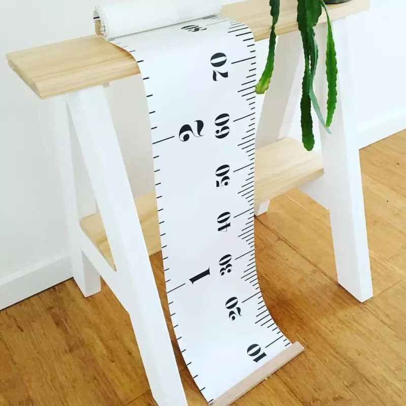 Kids Height Growth Ruler Chart Canvas Wooden Hanging