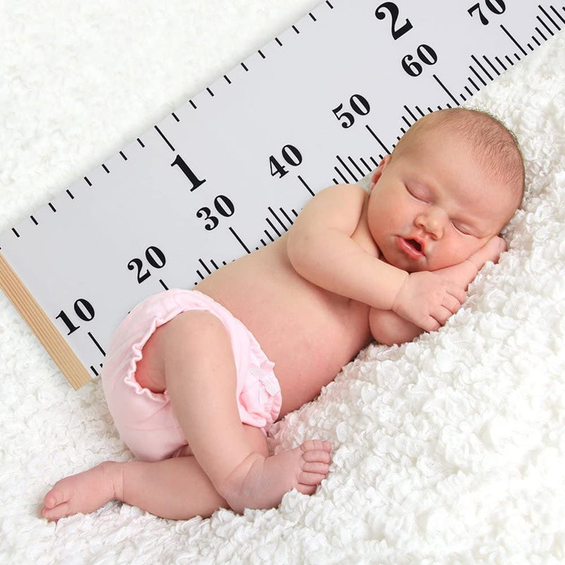 Kids Height Growth Ruler Chart Canvas Wooden Hanging
