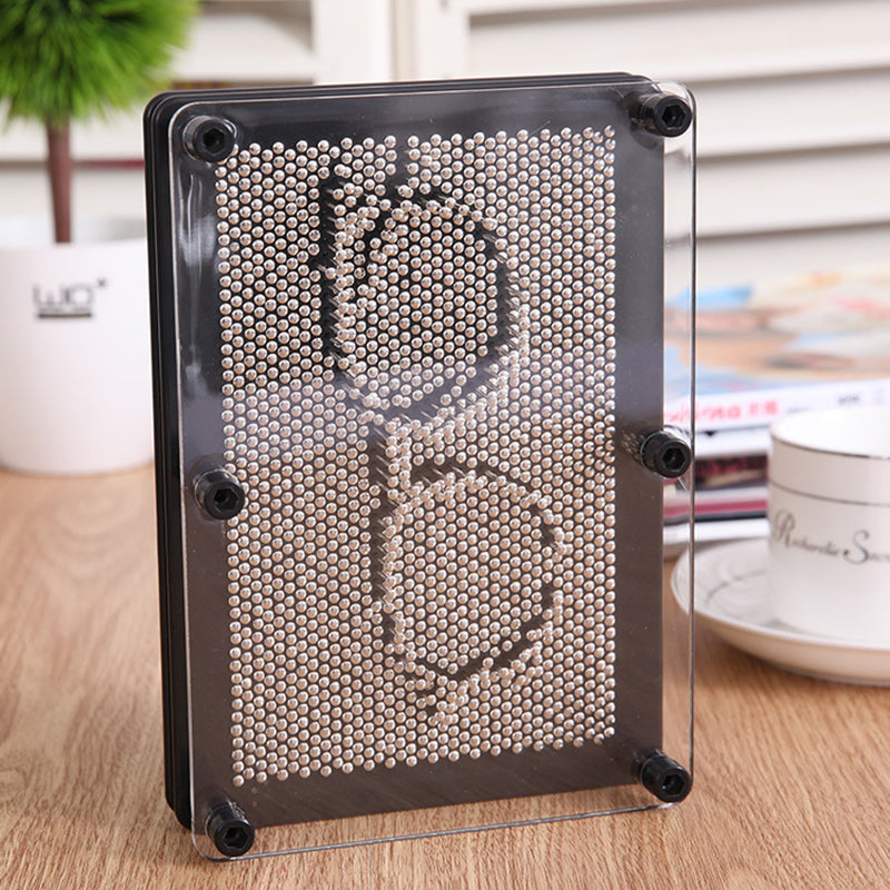 3D Metal Pin Art Board Desk Toy with Plastic Frame