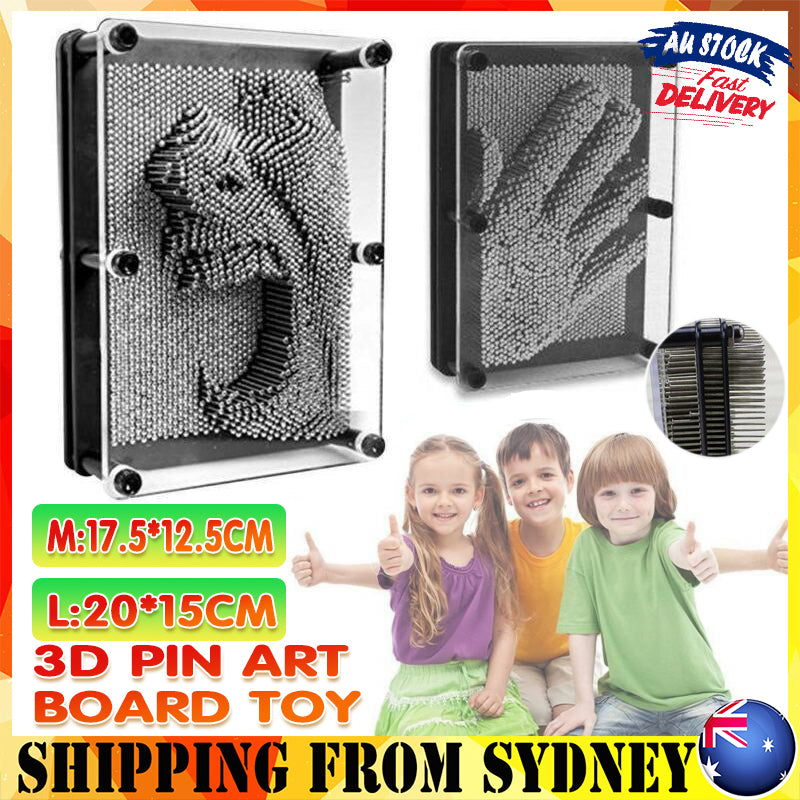 3D Metal Pin Art Board Desk Toy with Plastic Frame