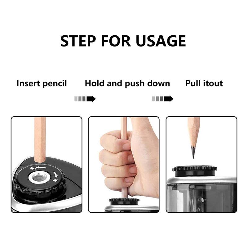 Electric Pencil Sharpener with 2 Blades Battery Powered Desktop