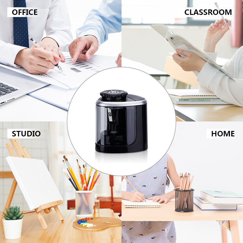 Electric Pencil Sharpener with 2 Blades Battery Powered Desktop