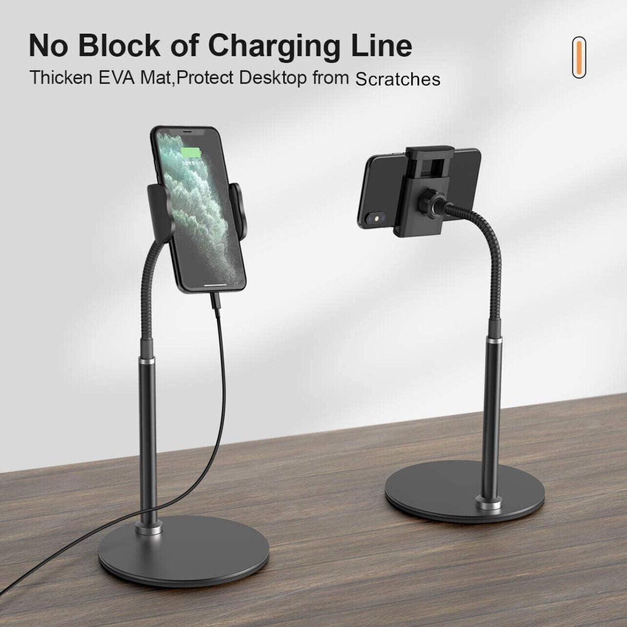 Adjustable Floor Stand Holder with Flexible Arm for Phone Tablet iPad