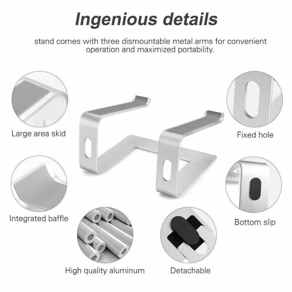 Portable Aluminium Laptop Stand with Ventilated Cooling