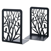 1 Pair Metal Bookends with Non-Slip Base and Tree Design