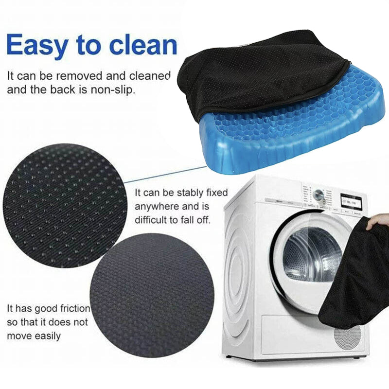 Gel Honeycomb Seat Cushion with Anti-Slip Cover