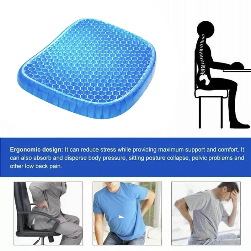 Gel Honeycomb Seat Cushion with Anti-Slip Cover
