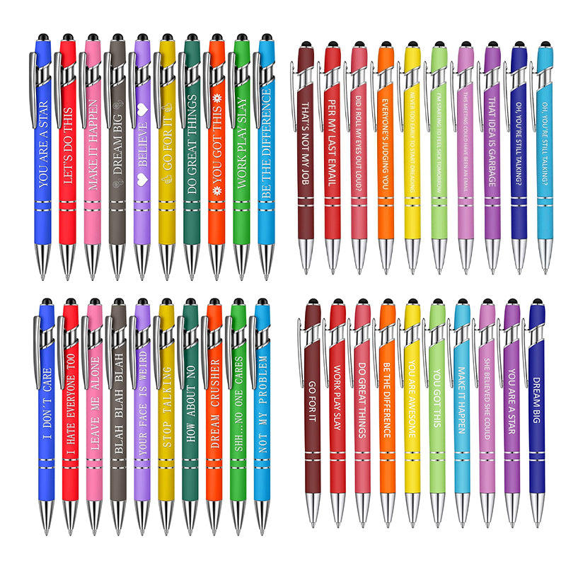 10 Pcs Funny Swear Word Pen Set Black Ink Writing Pen Office Gift