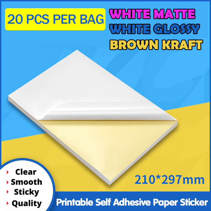 Self Adhesive Label Paper Sheets 105GSM Matte or Glossy