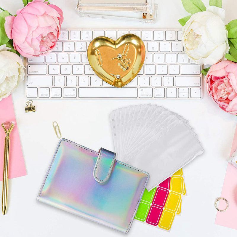 PU Leather Binder Cover Cash Envelope Planner with Pockets