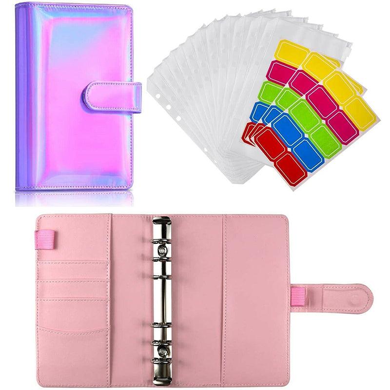PU Leather Binder Cover Cash Envelope Planner with Pockets