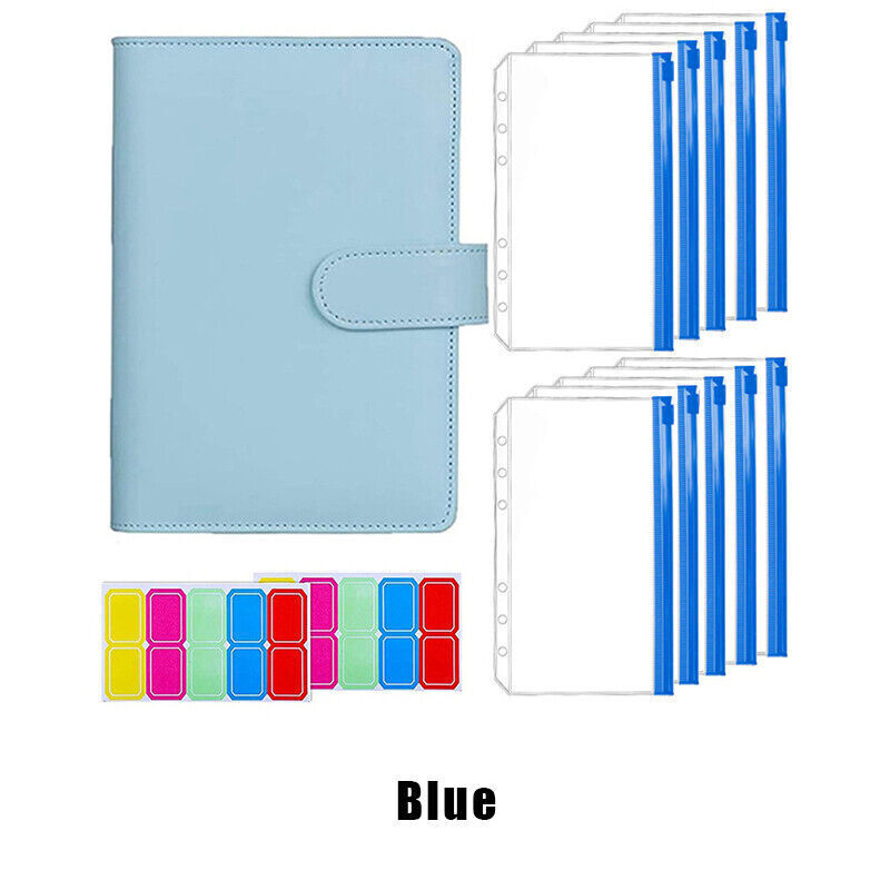 PU Leather Binder Cover Cash Envelope Planner with Pockets