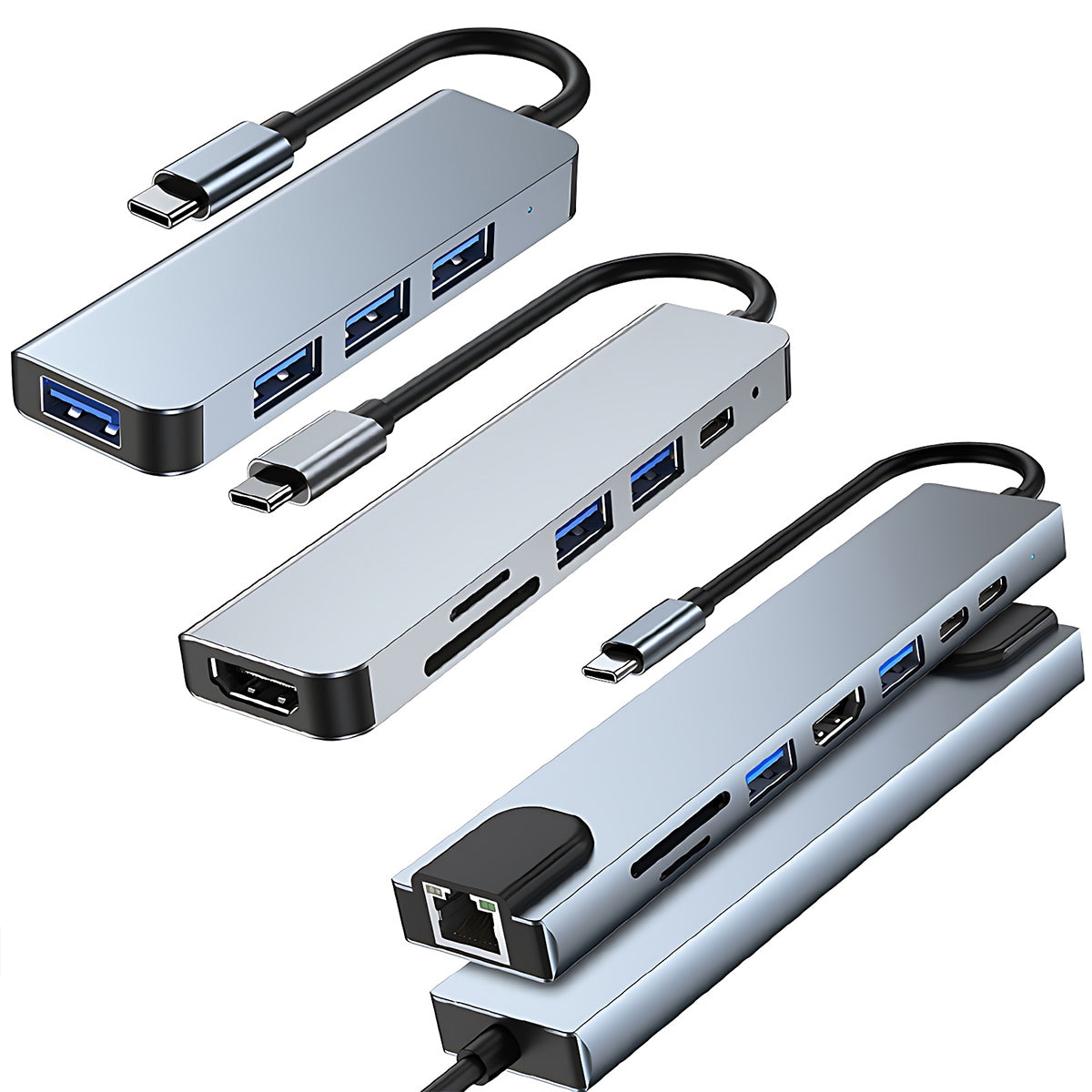 USB-C Hub 8/6/4-in-1 Adapter with HDMI and Multi Ports