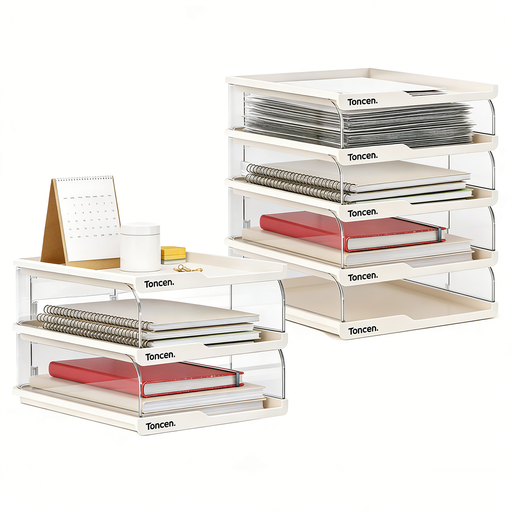 Stackable Desktop File Tray Organiser for A4 Documents