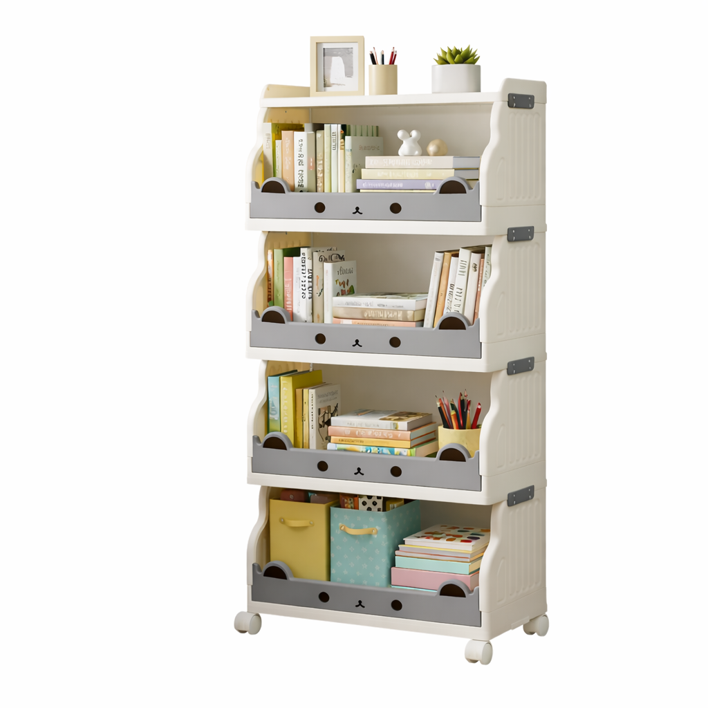 Multi-Tier Foldable Storage Rack Lockable Wheels