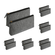 10 Pcs Felt Pencil Case Set Large Capacity Grey Zipper