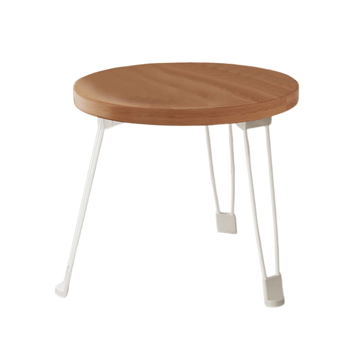 Folding Small Round Table with Steel Legs and Compact Design