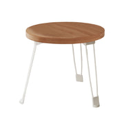 Folding Small Round Table with Steel Legs and Compact Design