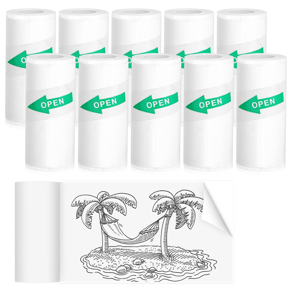 10-30 Rolls Thermal Sticker Paper Labels 57mm