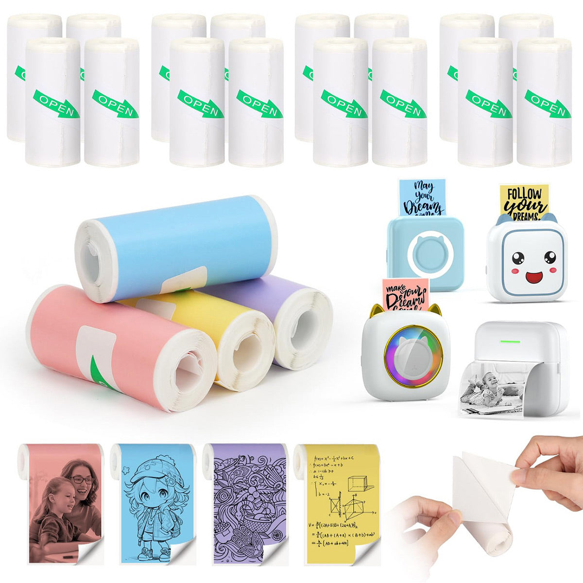 10-30 Rolls Thermal Sticker Paper Labels 57mm