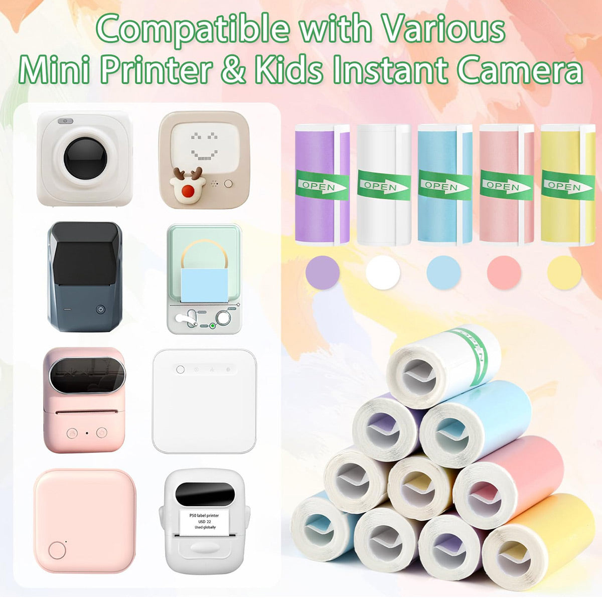 10-30 Rolls Thermal Sticker Paper Labels 57mm