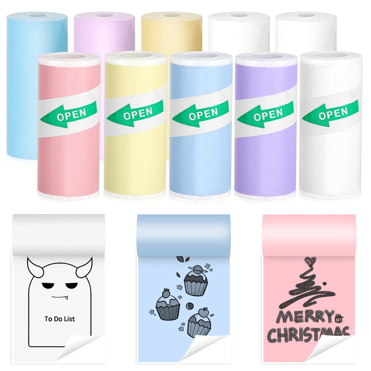 10-30 Rolls Thermal Sticker Paper Labels 57mm