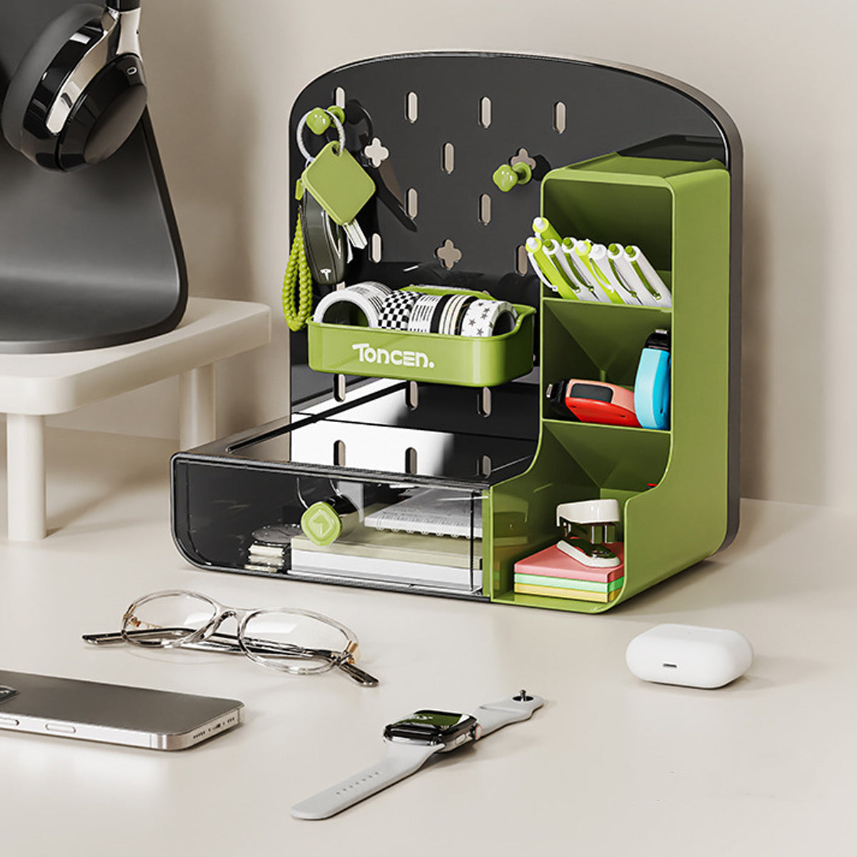 Desktop Storage Box with Drawer Divider for Office and Home