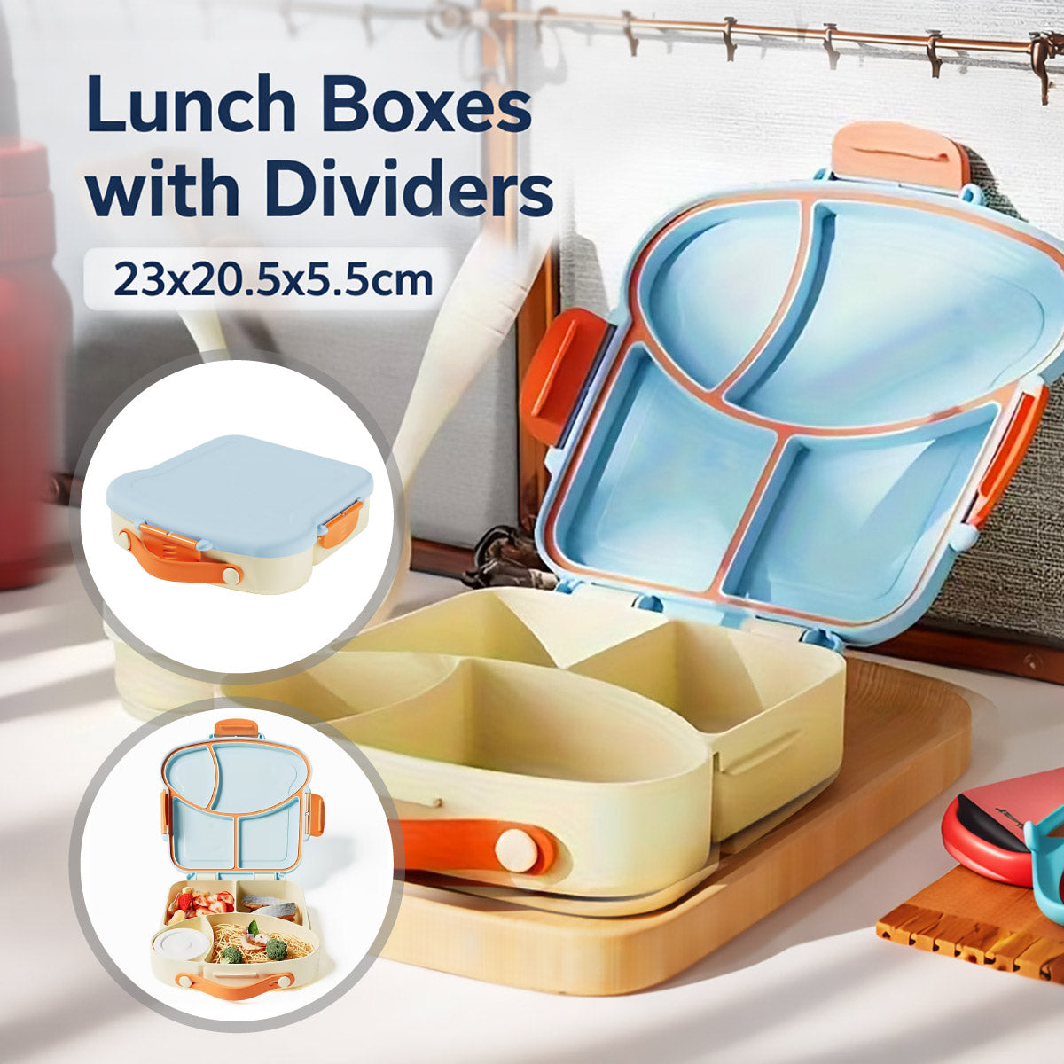 Food Grade PP Bento Lunch Box with Compartments