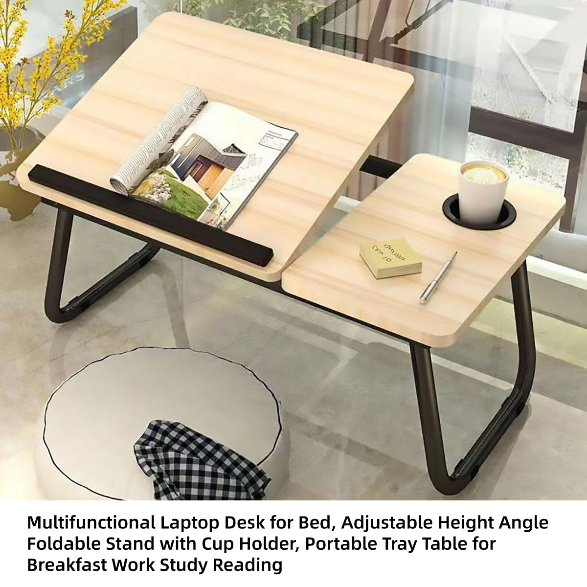 Foldable Laptop Table with 5-Level Height Adjustment