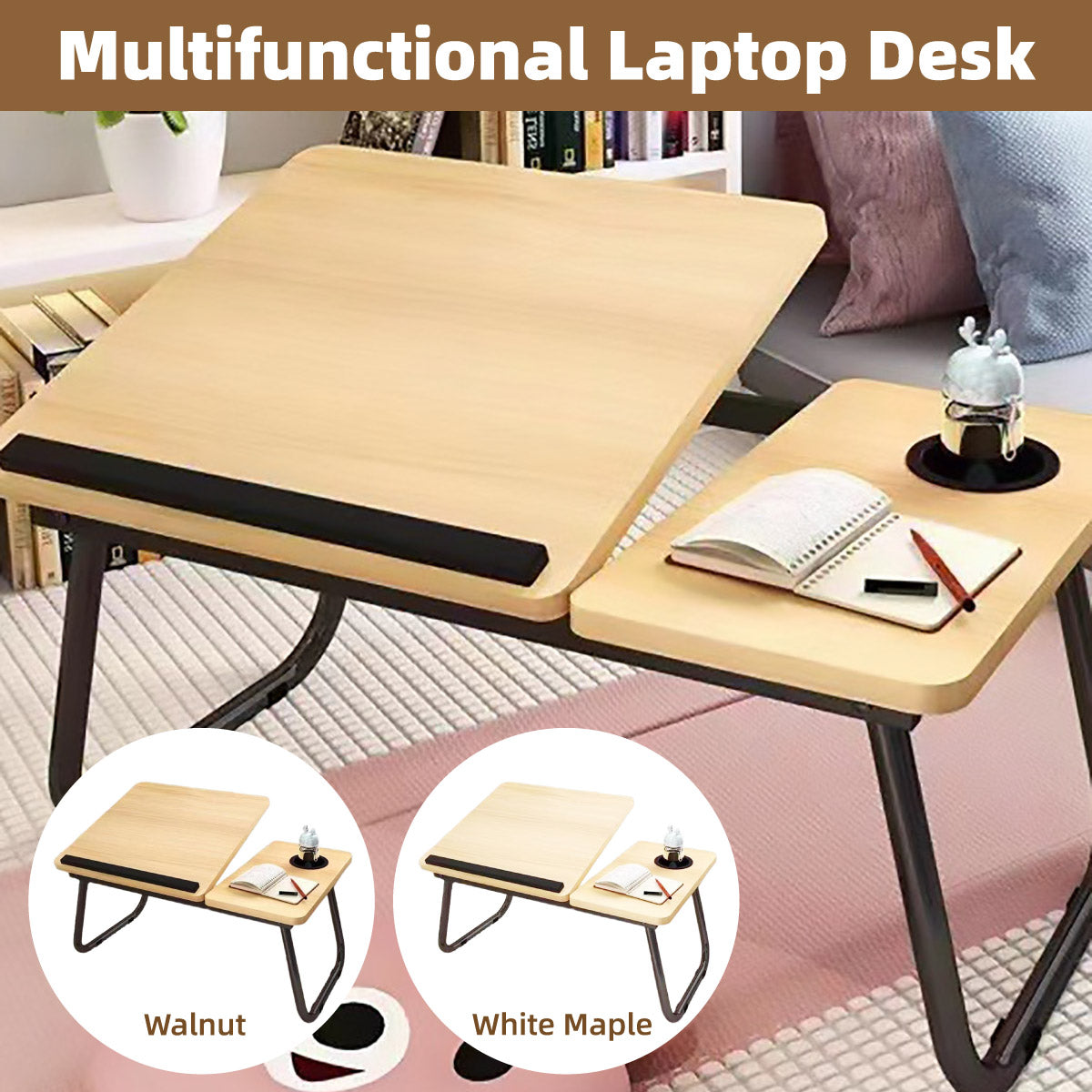 Foldable Laptop Table with 5-Level Height Adjustment