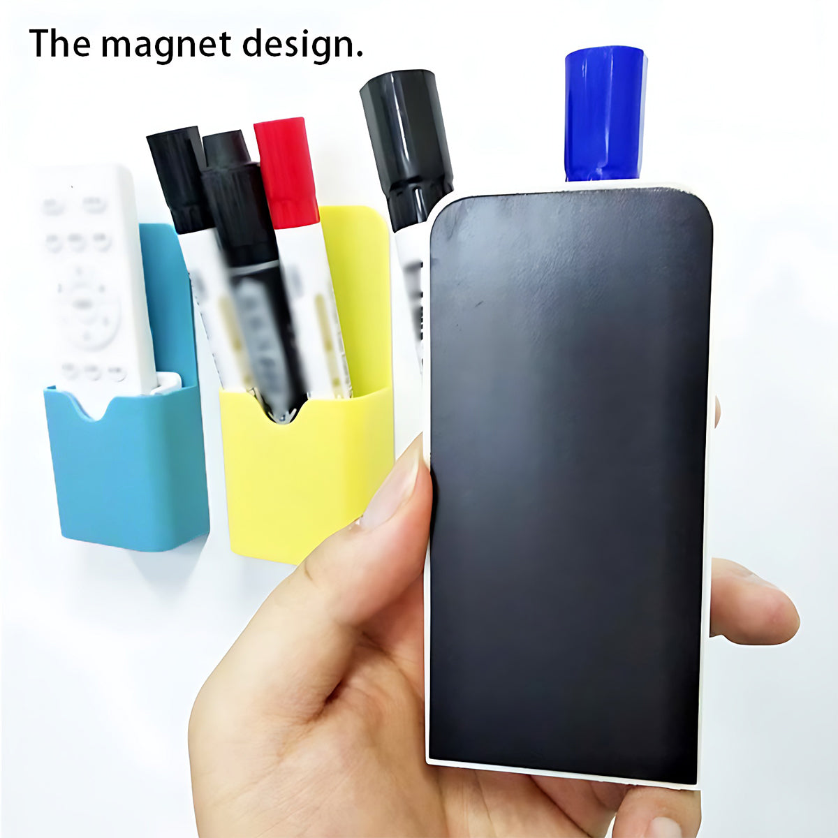 Magnetic Pen Holder Box Plastic Marker Organizer for Whiteboard or Fridge
