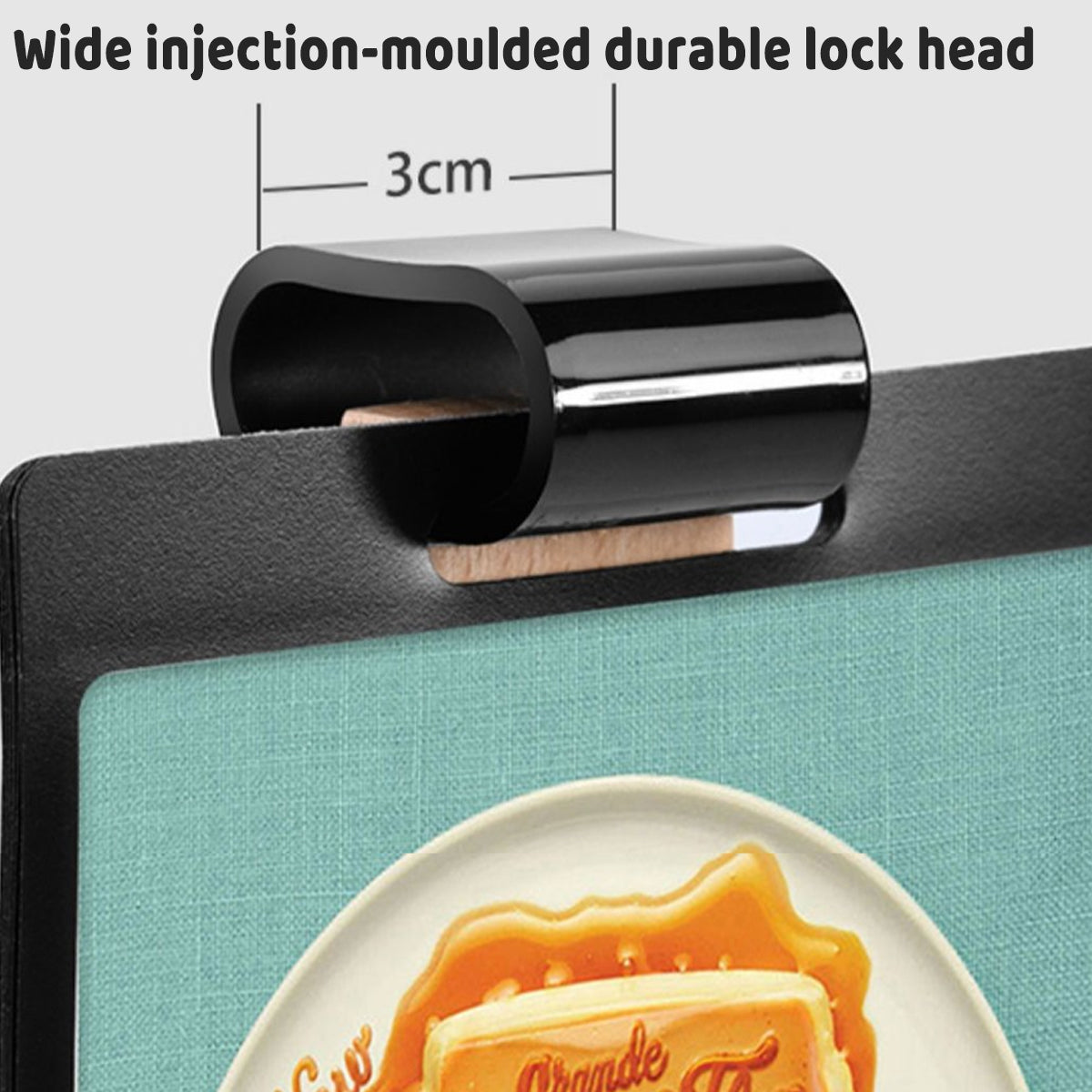 Wooden Tabletop Menu Holder Stand with Lock