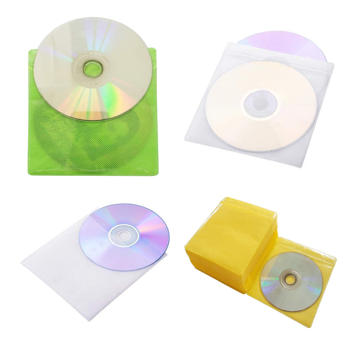 100 Pcs CD DVD Double Sided Plastic Sleeves Storage