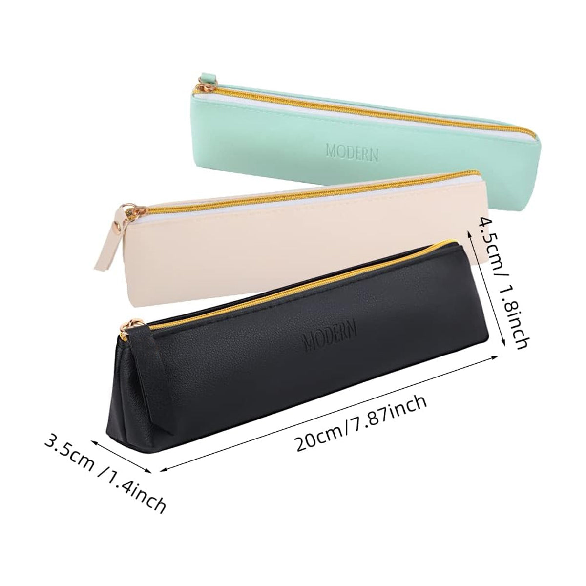 4 Pcs PU Leather Pencil Case Makeup Cosmetic Pouch Set