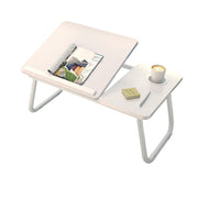 Foldable Bedside Laptop Desk with Adjustable Angle and Cup Holder
