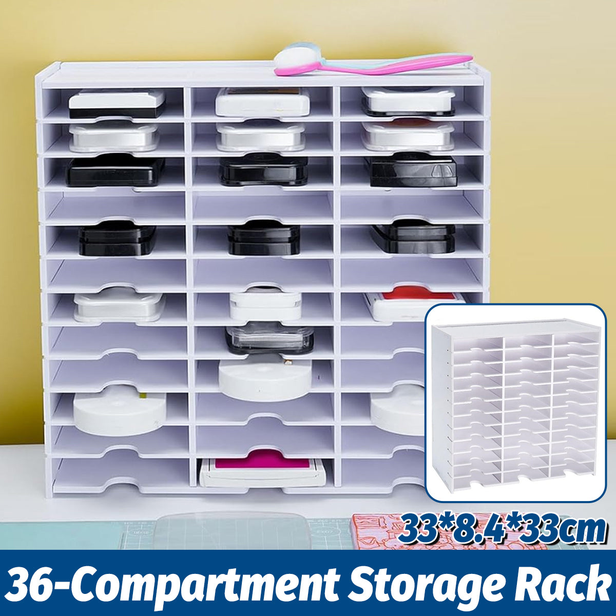 36 Compartment Storage Rack Desktop Organization
