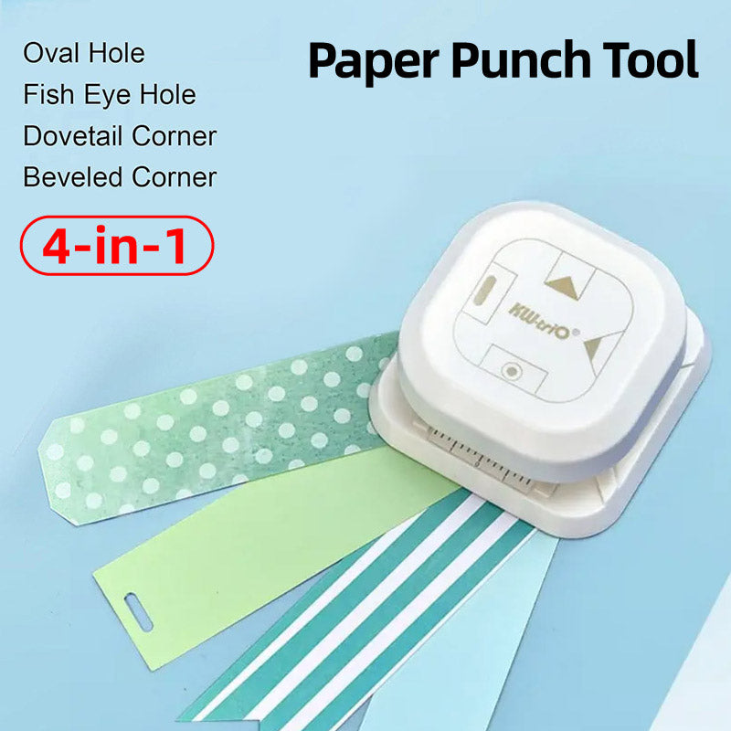 4-in-1 Paper Punch and Embosser with Ruler and Scrap Storage