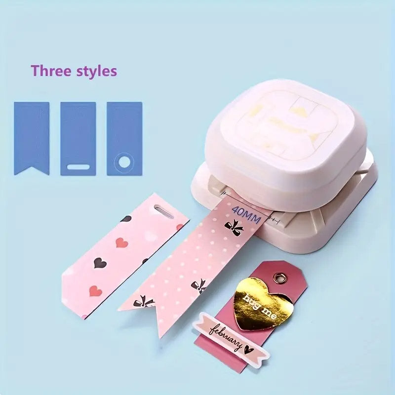 4-in-1 Paper Punch and Embosser with Ruler and Scrap Storage