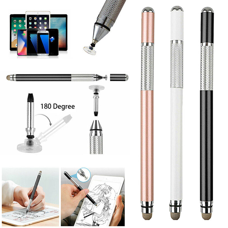 Capacitive Touch Screen Stylus 2-in-1 Fiber and Disc Tip