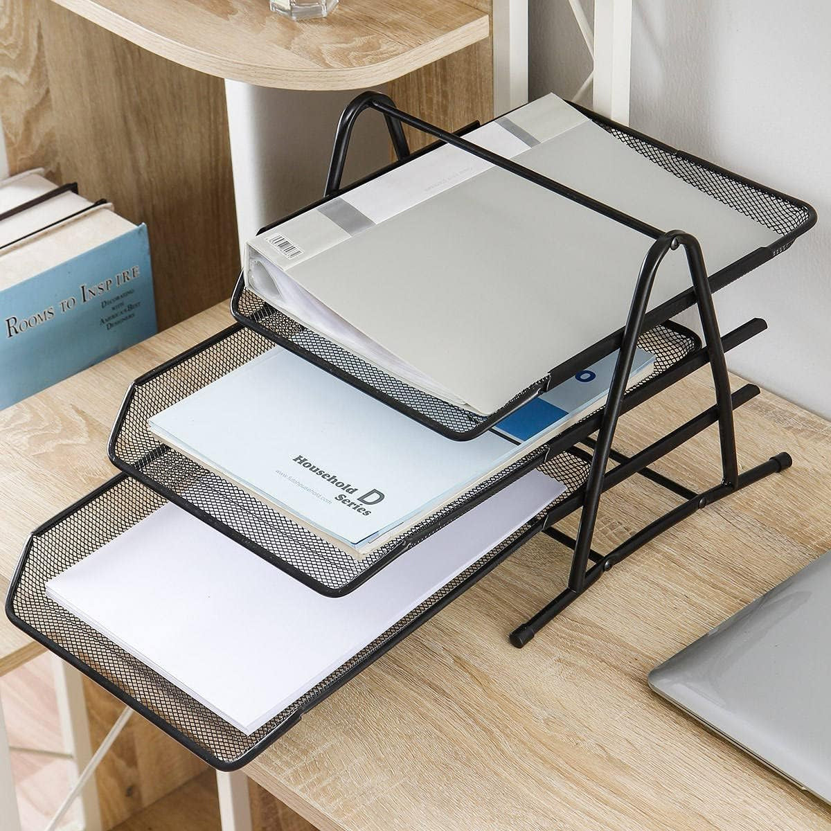 Metal Desktop File Holder Organizer with Multi Tiers