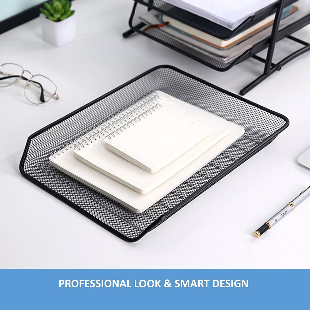 Metal Desktop File Holder Organizer with Multi Tiers