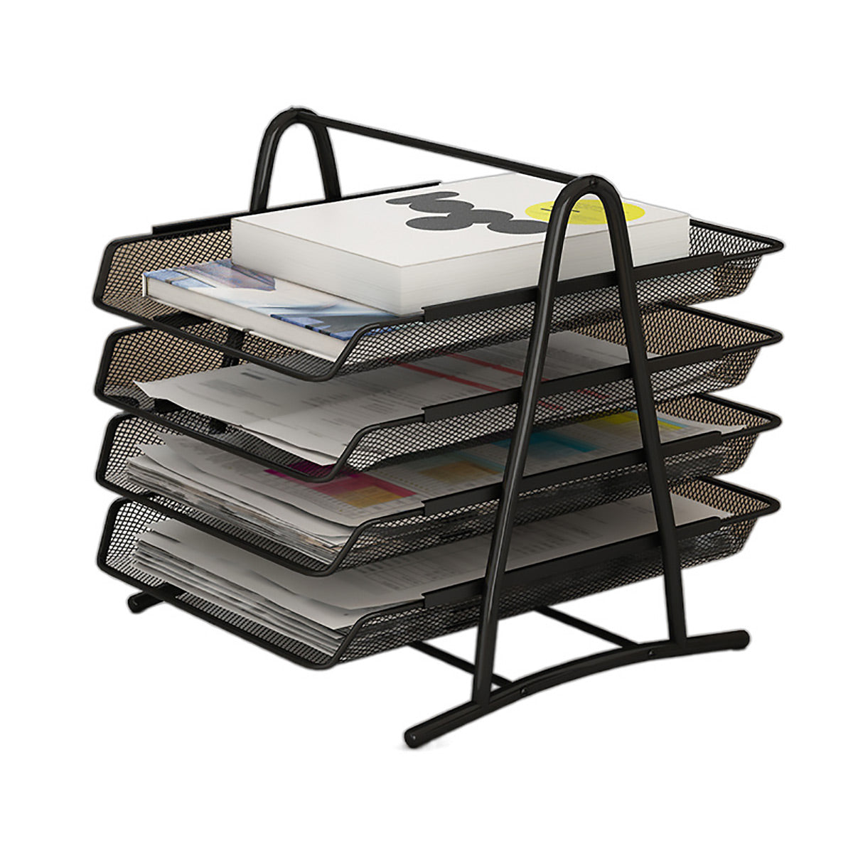 Metal Desktop File Holder Organizer with Multi Tiers